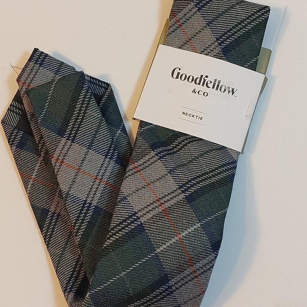 Mens Plaid Garret Necktie Goodfellow Co Green One Size